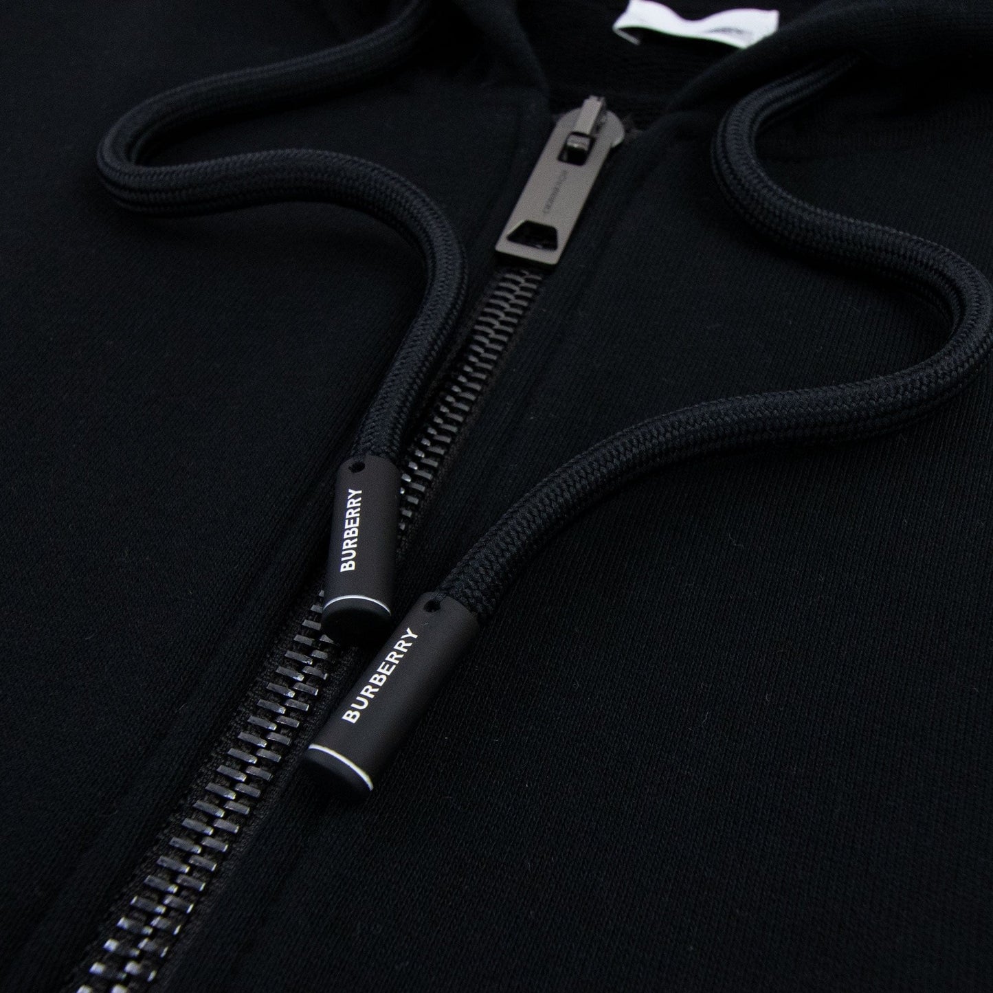 Burberry Vintage Check Panel Cotton Hooded Top Black