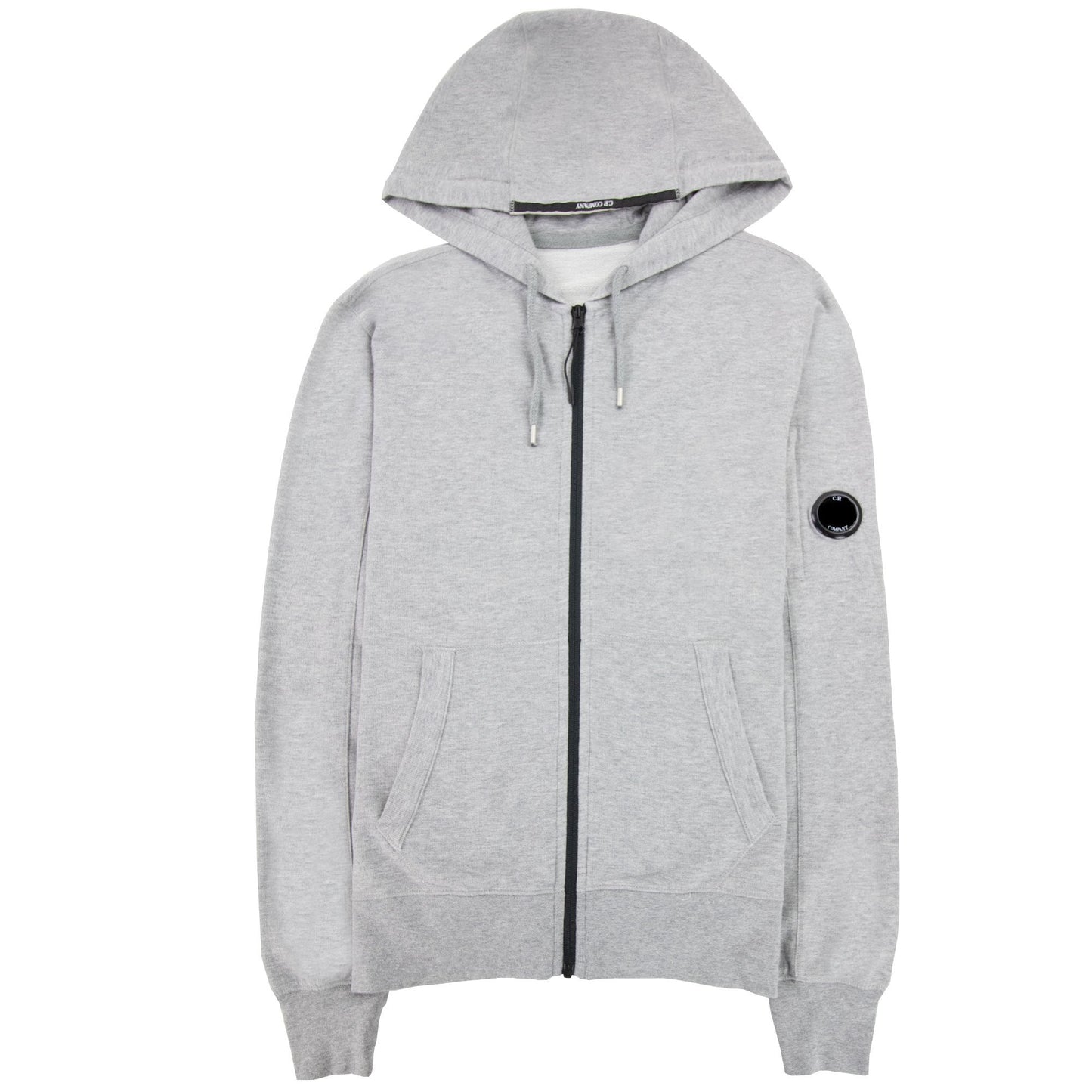 CP Company Diagonal Raised Fleece Full Zip Goggle Hoody Grey M93