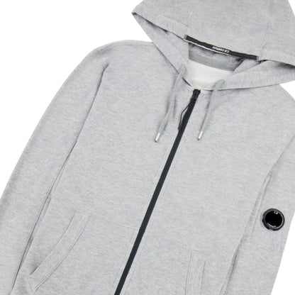 CP Company Diagonal Raised Fleece Full Zip Goggle Hoody Grey M93