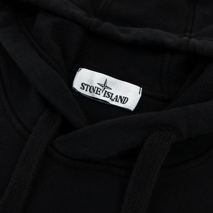 Stone Island 65894 Stencil Hoodied Sweatshirt Black V0029
