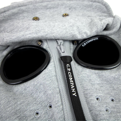 CP Company Front Goggle Diagonal Fleece Hoody Grey M93