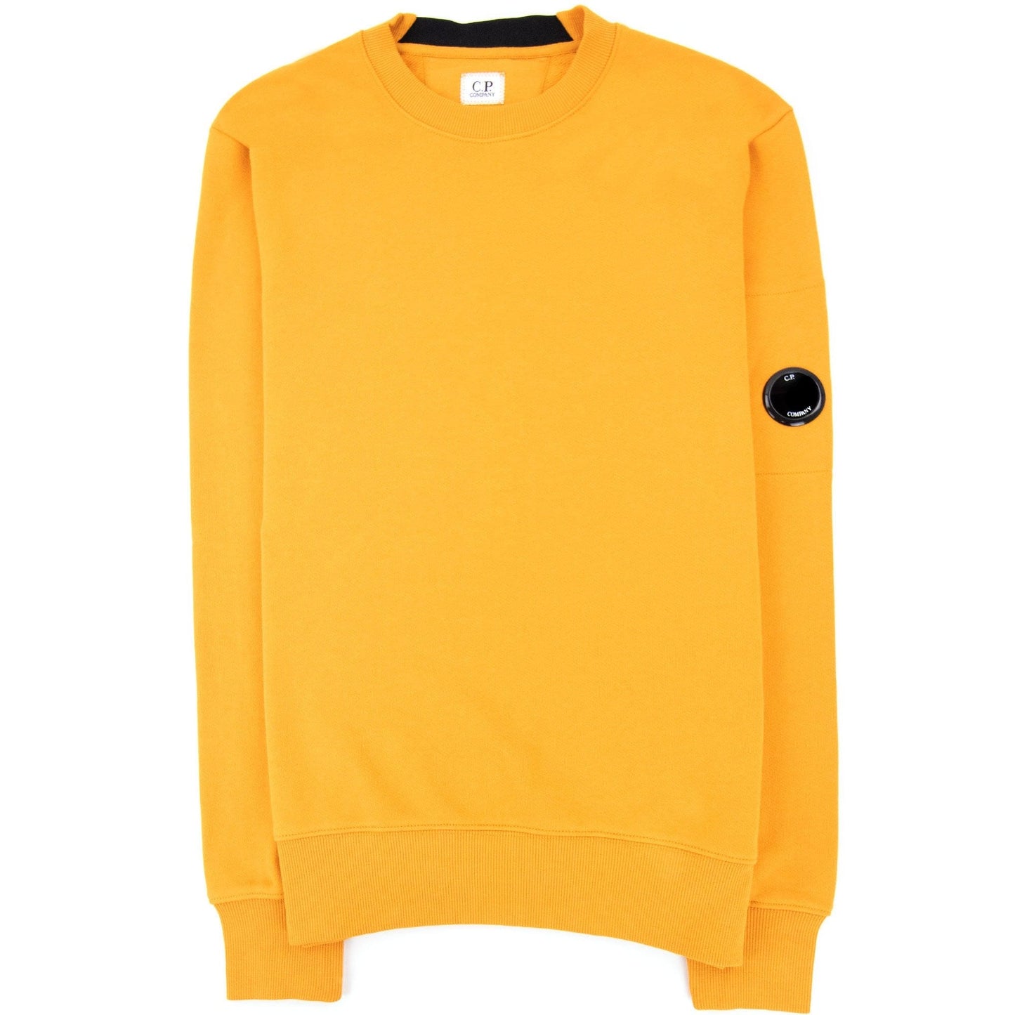Cp Company Diagonal Raised Fleece Lens Crew Sweatshirt Desert Sun 436