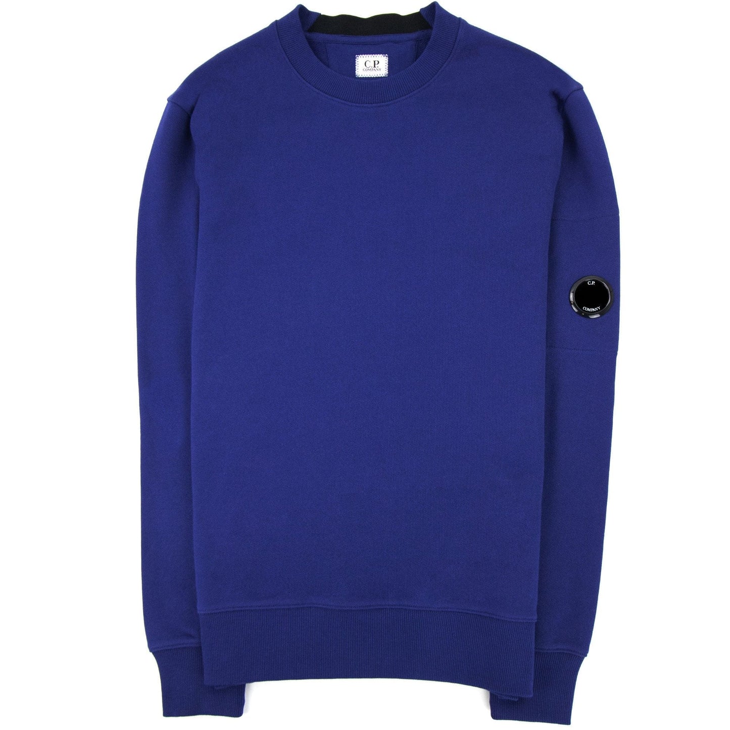 Cp Company Diagonal Raised Fleece Lens Crew Sweatshirt Blue 878