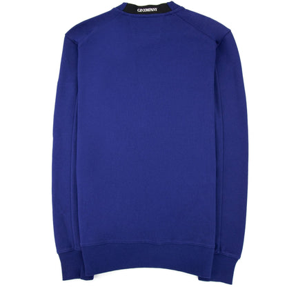 Cp Company Diagonal Raised Fleece Lens Crew Sweatshirt Blue 878