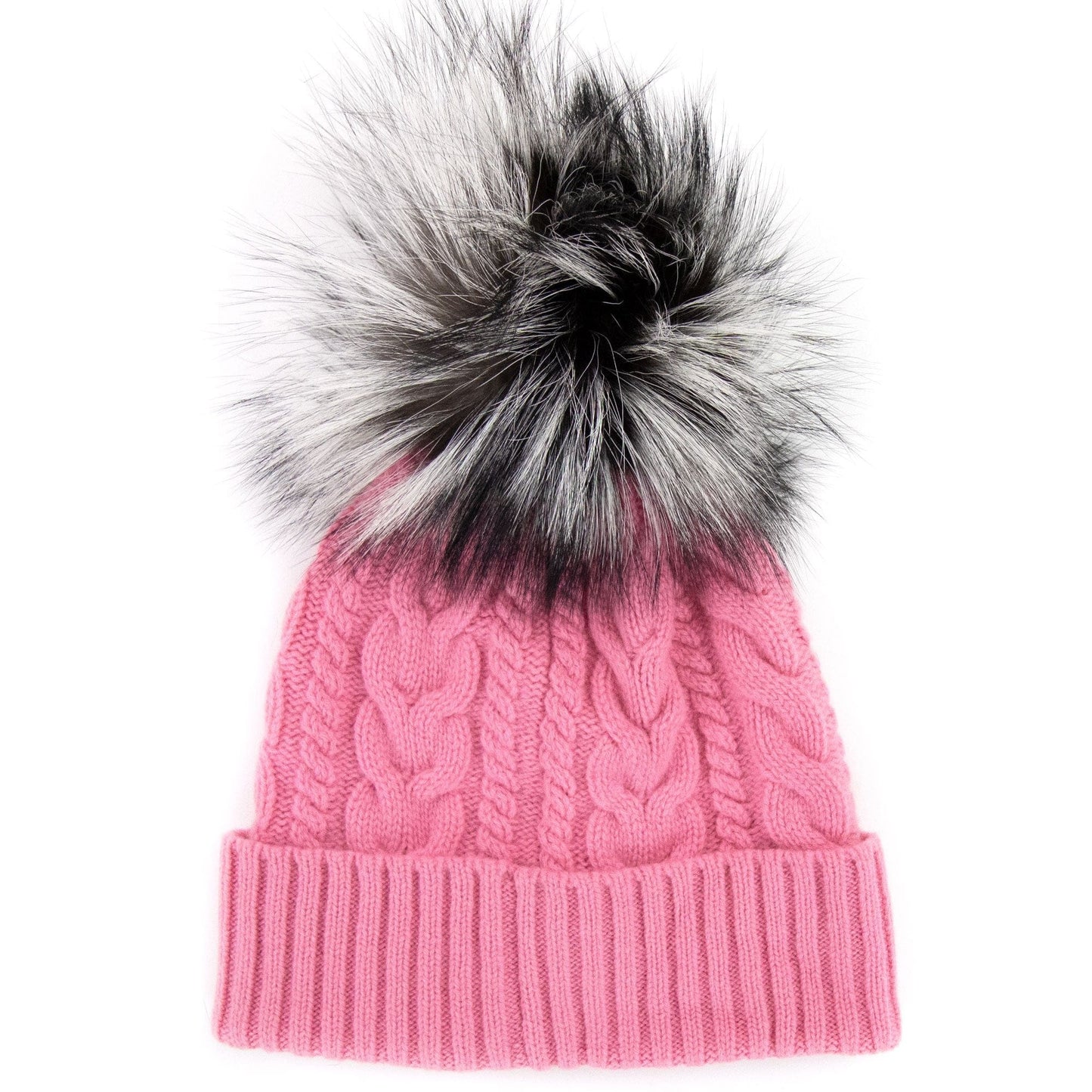 Moncler Cable Knit Pom Pom Beanie Pink