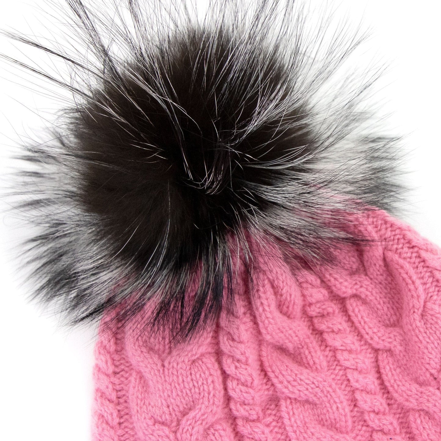Moncler Cable Knit Pom Pom Beanie Pink