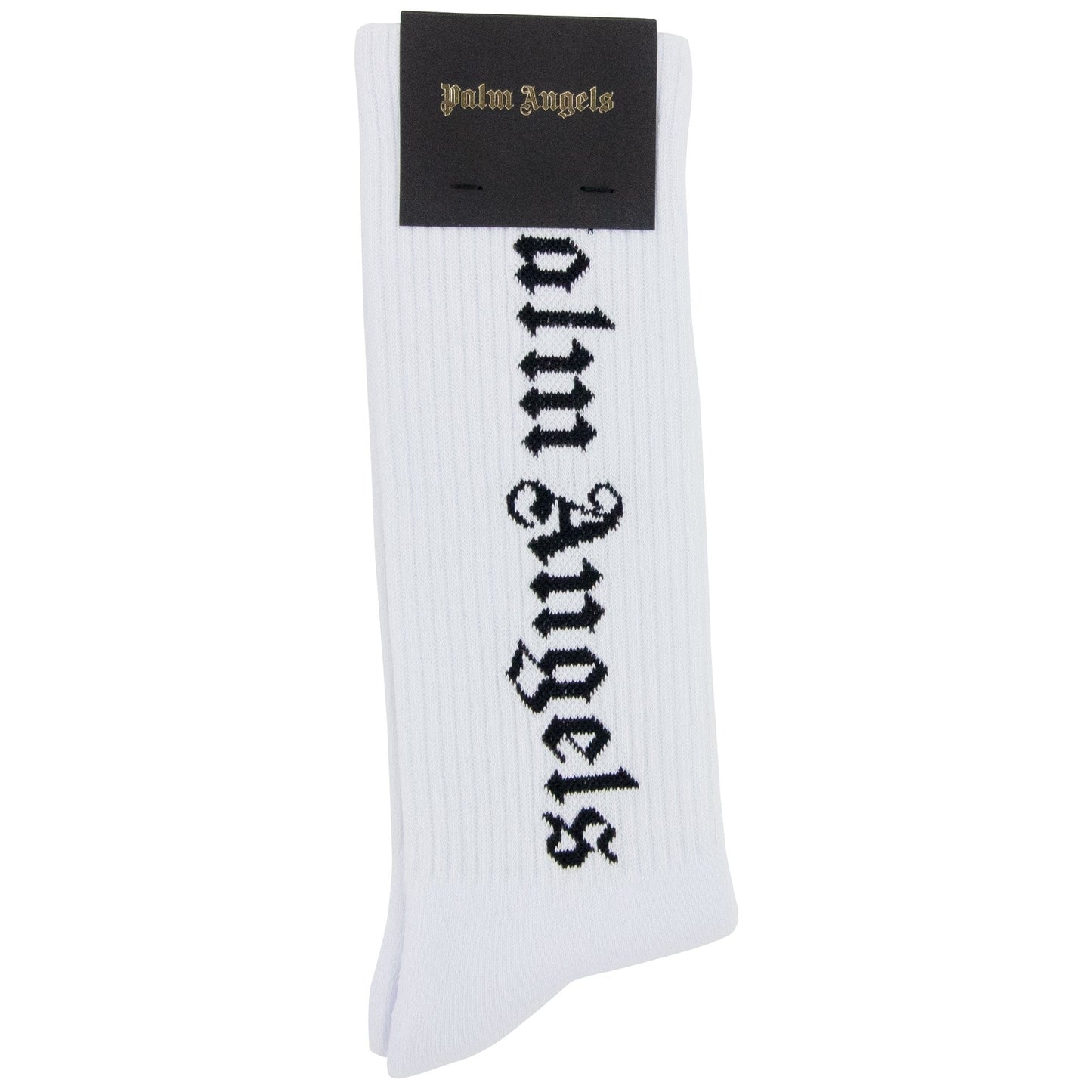 Palm Angels Vertical Logo Socks White/black