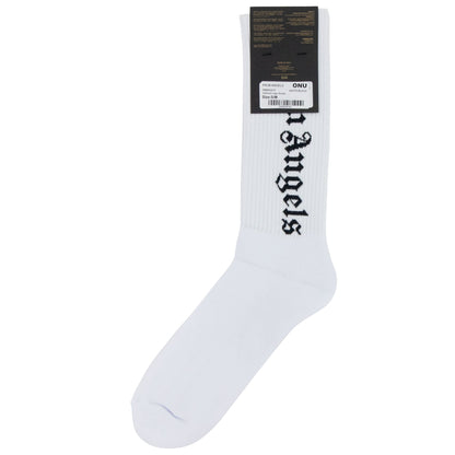 Palm Angels Vertical Logo Socks White/black