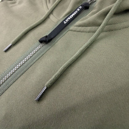 CP Company Diagonal Raised Fleece Full Zip Goggle Hoody Stone Gray 665