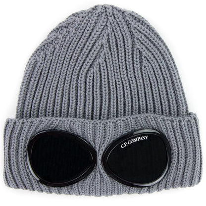Cp Company Extra Fine Merino Wool Goggle Beanie Dark Grey 917