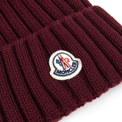 Moncler Pom Pom Beanie Burgundy