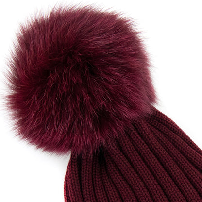 Moncler Pom Pom Beanie Burgundy