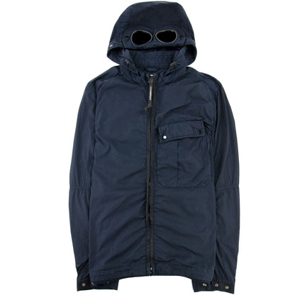 Cp Company Chrome-r Mixed Garment Dyed Goggle Overshirt Navy 888
