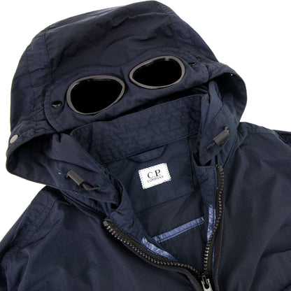 Cp Company Chrome-r Mixed Garment Dyed Goggle Overshirt Navy 888