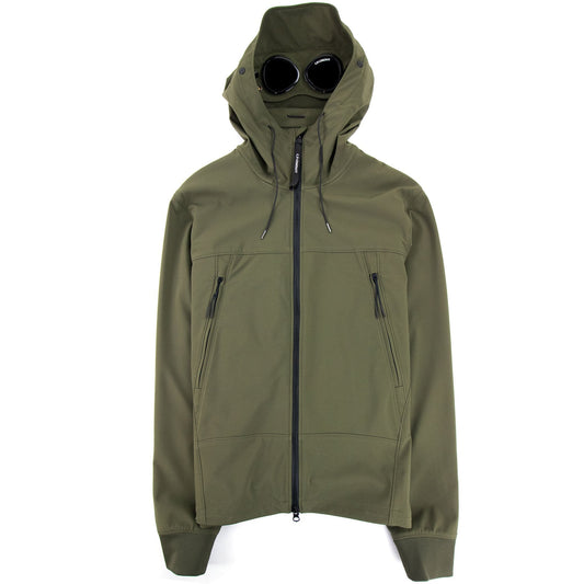 CP Company Soft Shell-r Medium Goggle Jacket Olive Green 683