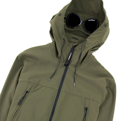 CP Company Soft Shell-r Medium Goggle Jacket Olive Green 683