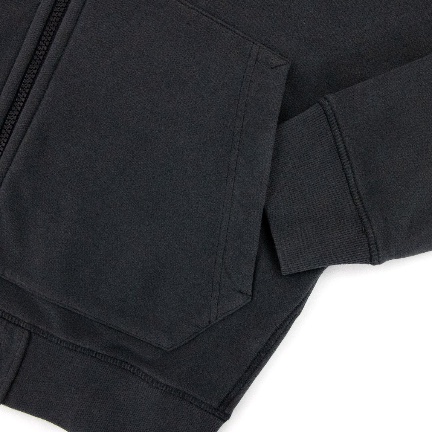 Stone Island Open Zip Up Hooded Sweatshirt Charcoal V0065