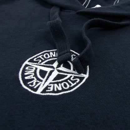 Stone Island Logo Hooded Sweatshirt Navy V0020