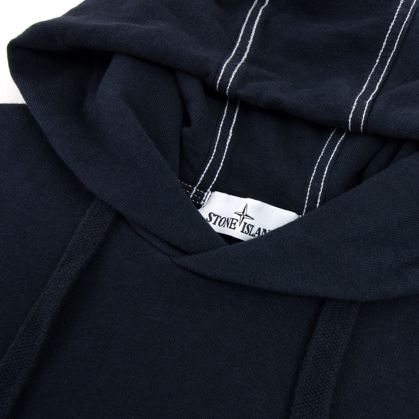 Stone Island Logo Hooded Sweatshirt Navy V0020