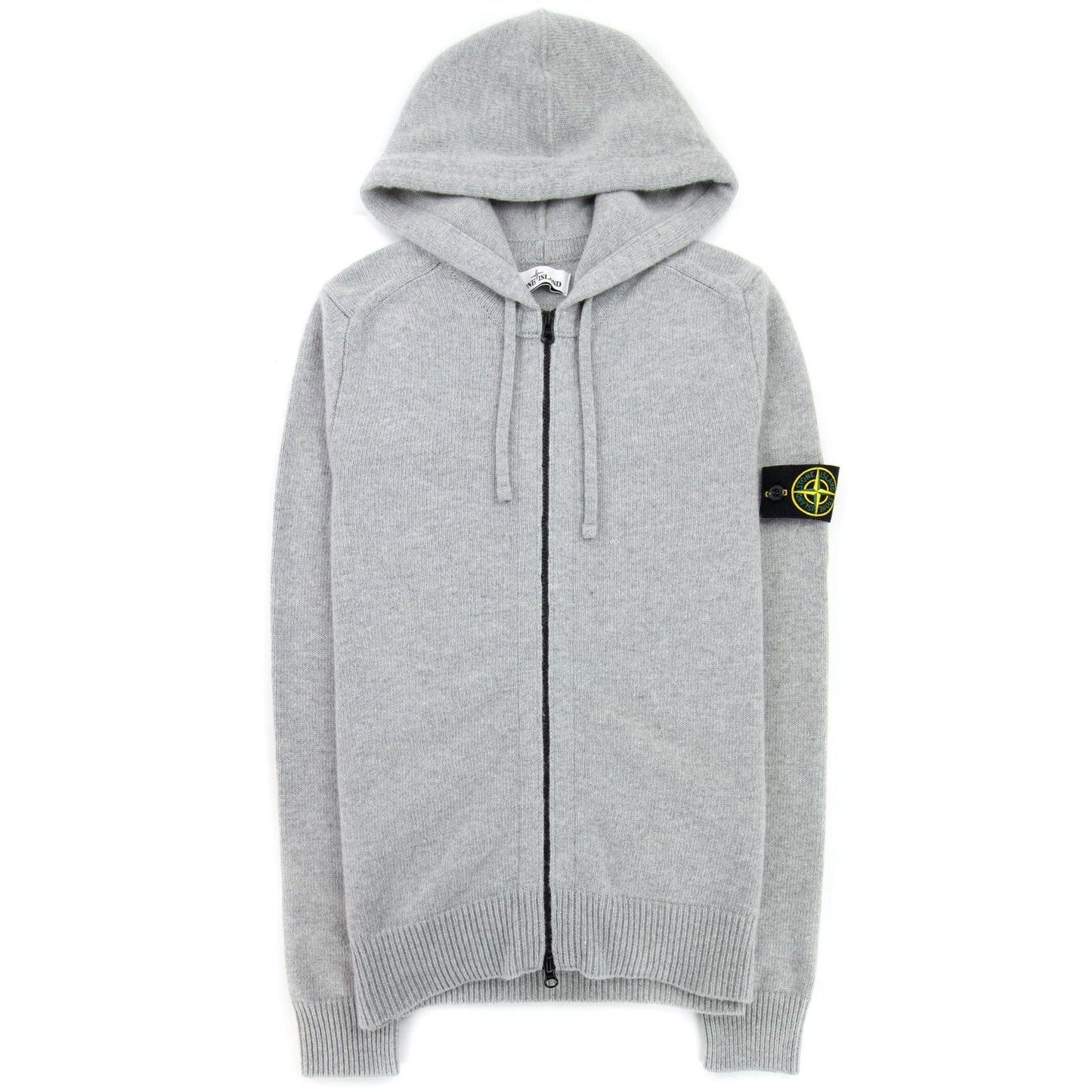 Stone Island 546a3 Knitted Patch Hoody Light Grey V0064