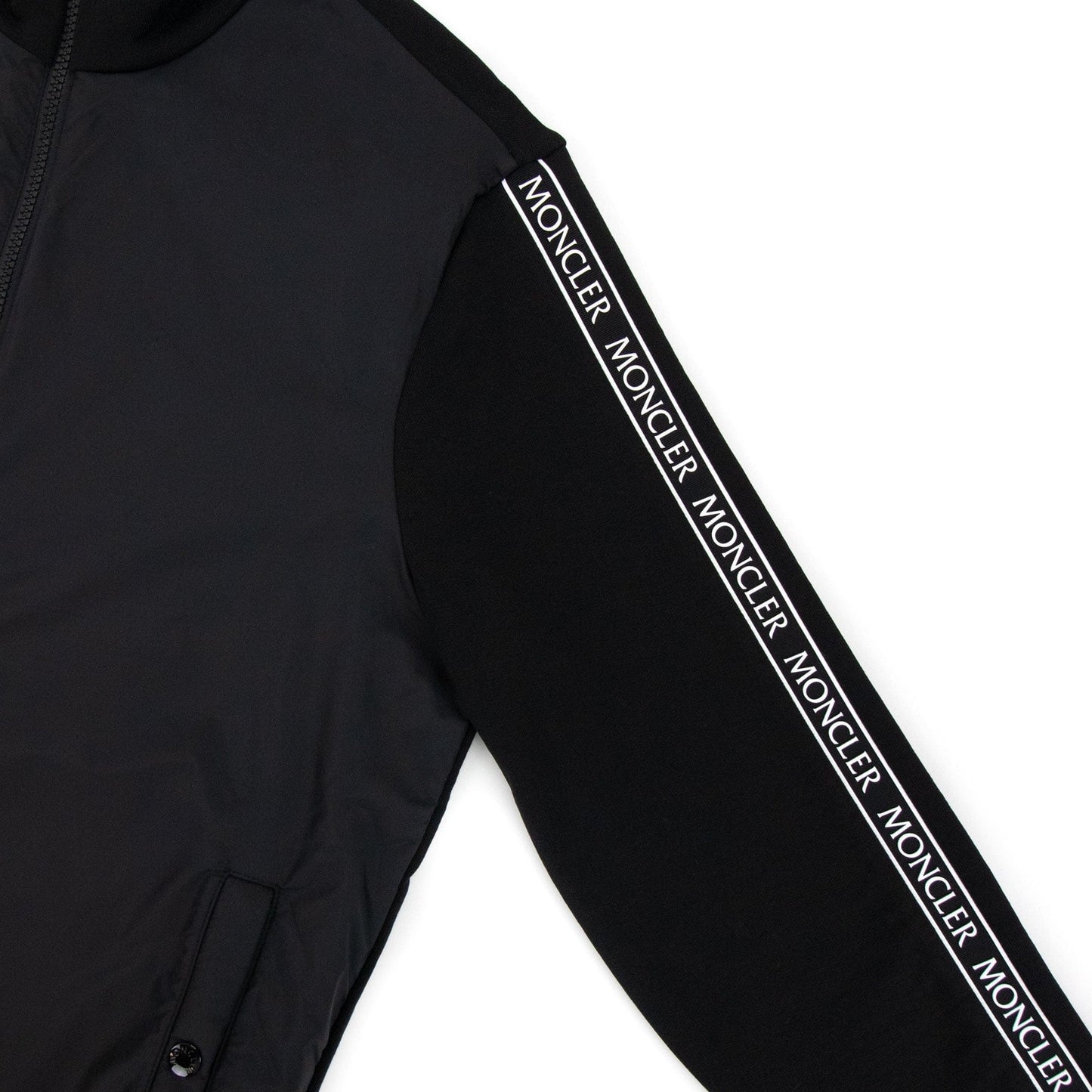 Moncler Maglia Cardigan Arm Logo Black
