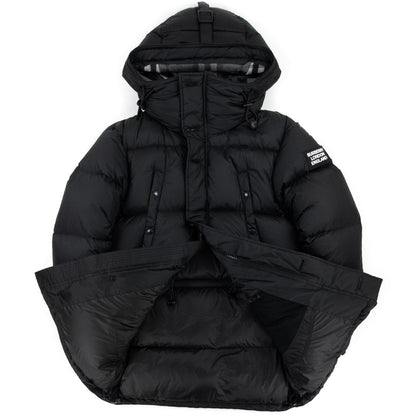 Burberry Logo Detail Hooded Puffer Coat Black