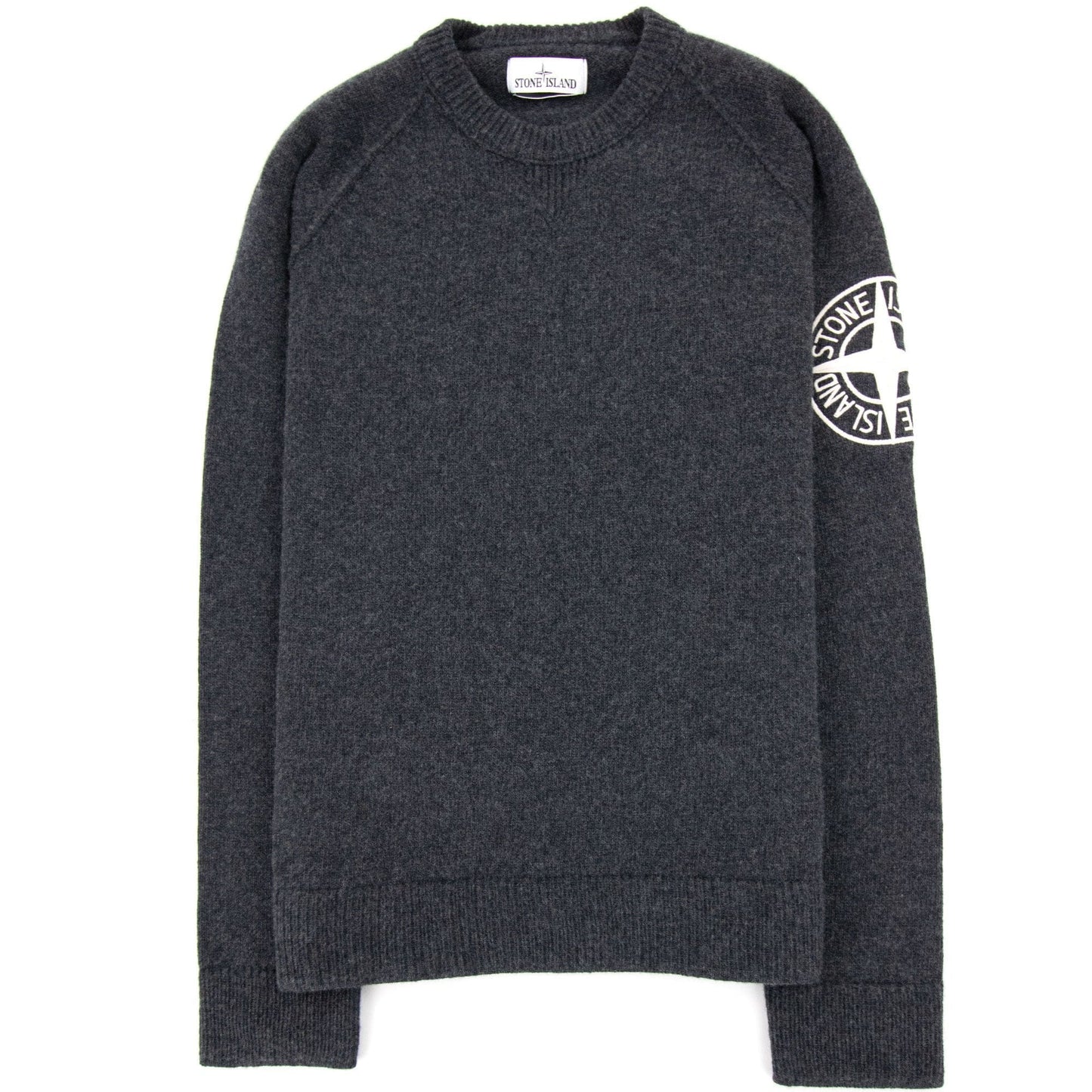 Stone Island Embroidered Logo Knitted Sweatshirt Dark Grey V0065