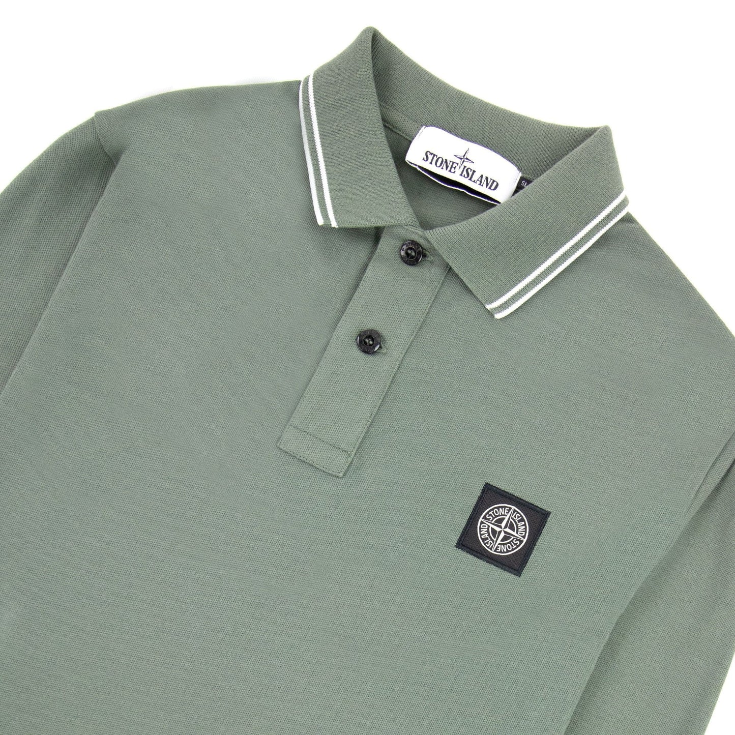 Stone Island Tip Collar Polo Olive V0055