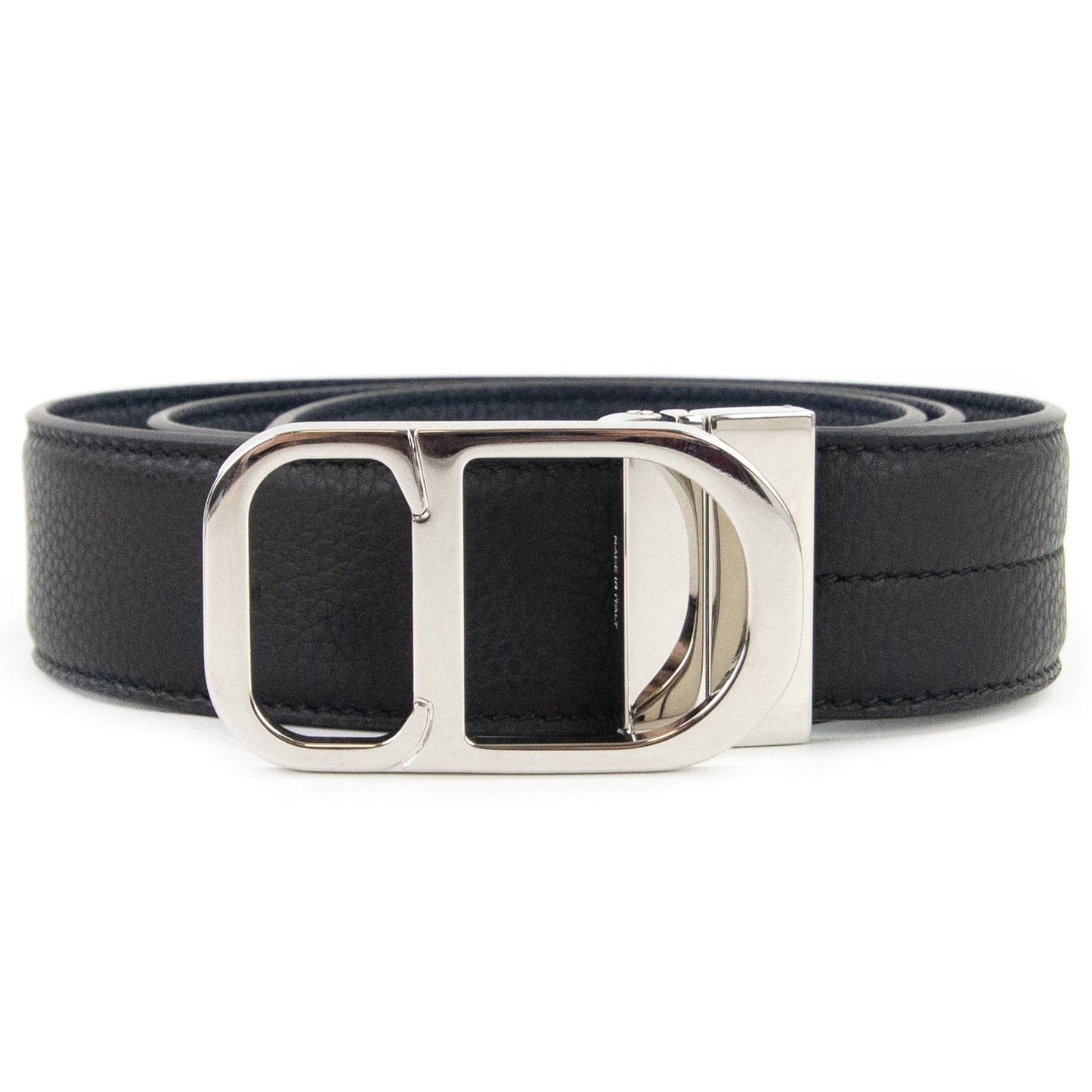Christian Dior Cd Icon Silver 35mm Belt Black/Blue
