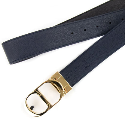 Christian Dior Cd Icon Gold 35mm Belt Black/Blue