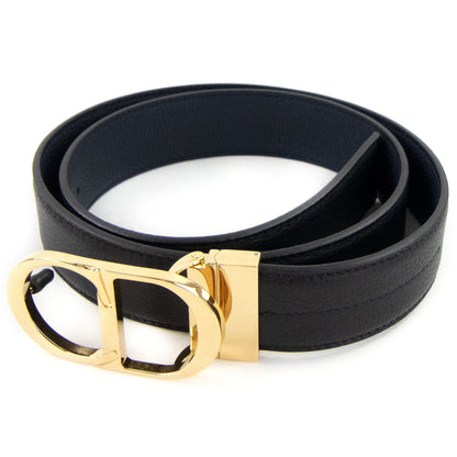 Christian Dior Cd Icon Gold 35mm Belt Black/Blue