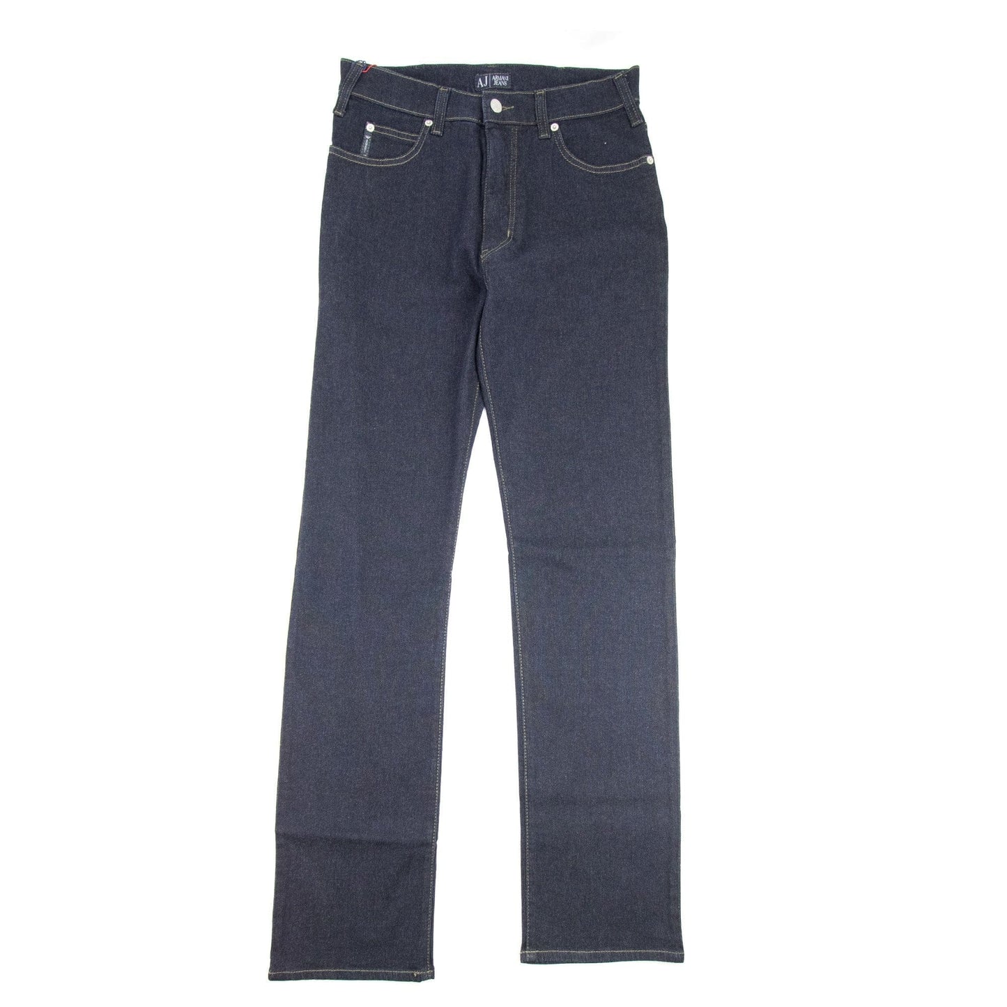 Armani Jeans J31 Yellow Stitch Regular Fit Jeans Blue Notte