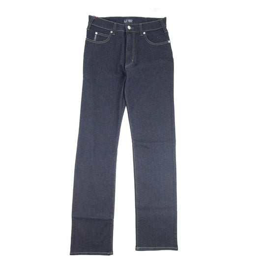 Armani Jeans J31 Yellow Stitch Regular Fit Jeans Blue Notte