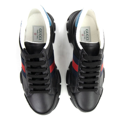 Gucci Web Stripe Low Top Sneakers Black Blue 1089