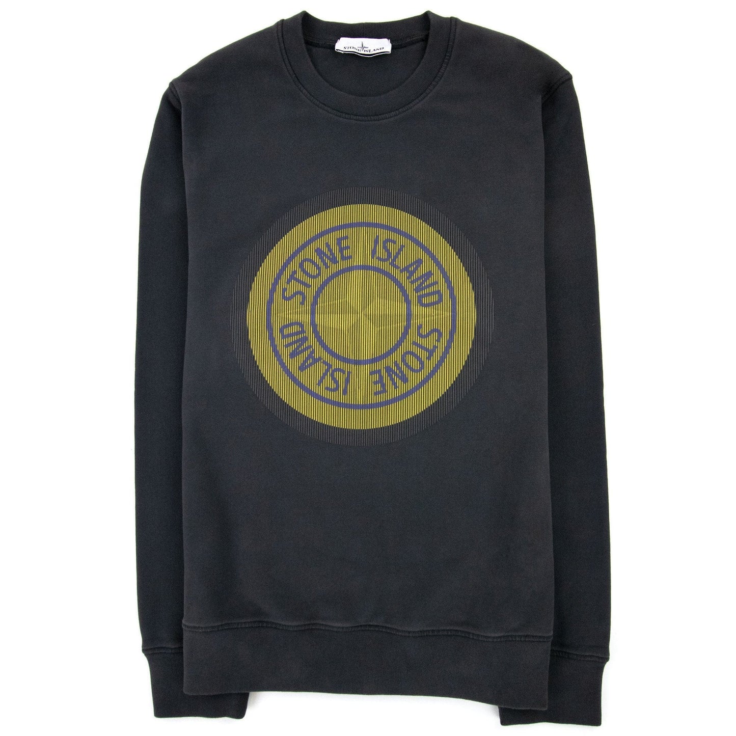 Stone Island 63086 Brushed Cotton Fleecelenticular One Print Dark Grey V0065