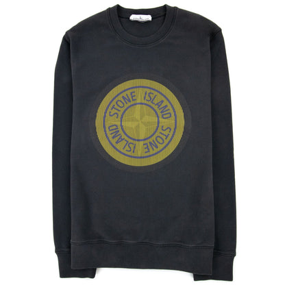 Stone Island 63086 Brushed Cotton Fleecelenticular One Print Dark Grey V0065