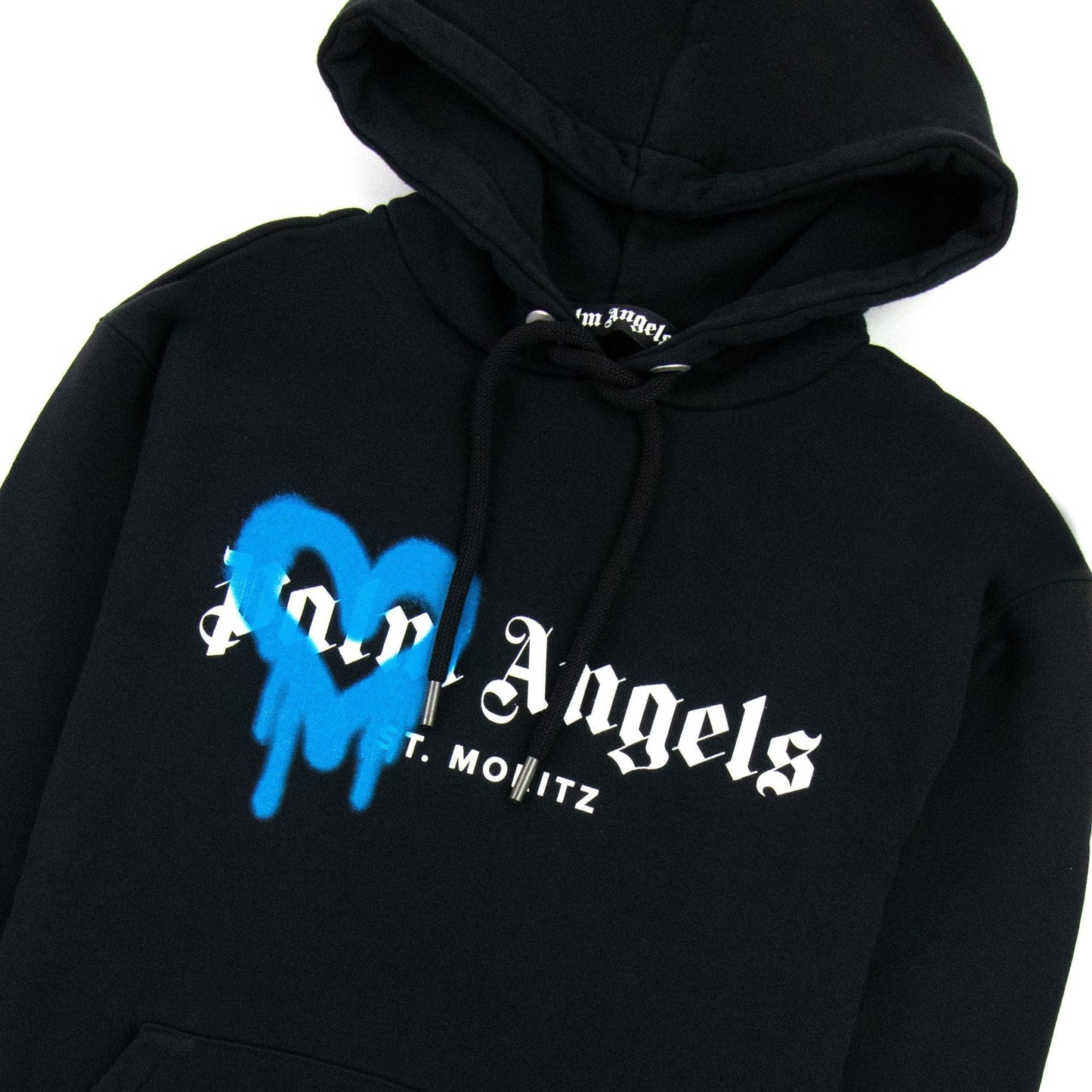 Palm Angels Moritz Heart Sprayed Hoody Black/blue