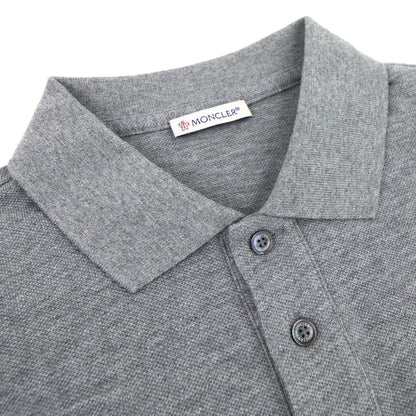 Moncler Embriodered Patch Logo S/s Polo Grey 984