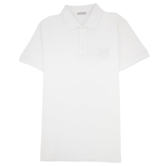 Moncler Embriodered Patch Logo S/s Polo White