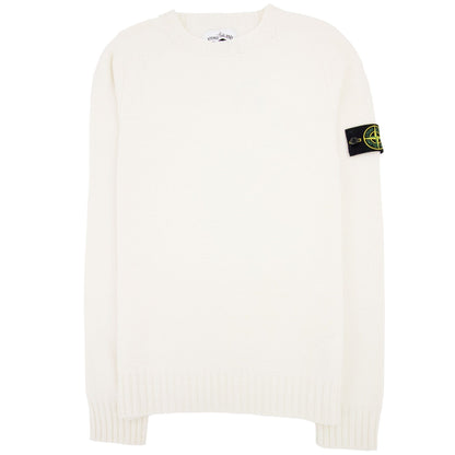 Stone Island 505a3 Lambswool Crew Knit Off White V0099
