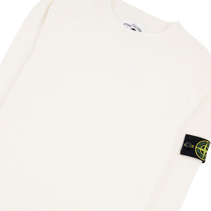 Stone Island 505a3 Lambswool Crew Knit Off White V0099