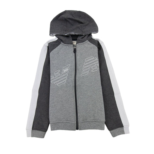 Armani Junior Eagle Logo Tracksuit Melange Grigio