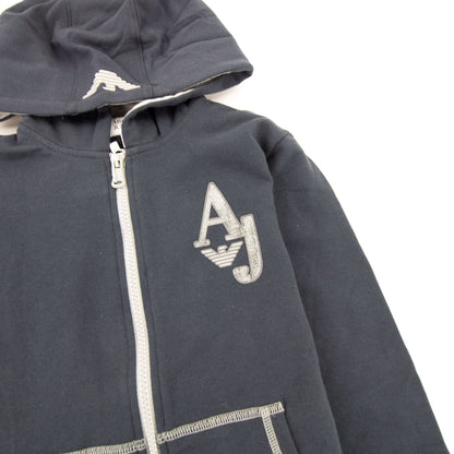 Armani Junior Aj Logo Zip Up Hoody Navy