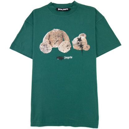 Palm Angels Spray Bear Classic T Shirt Forest Green
