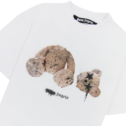 Palm Angels Spray Bear Classic T Shirt White/brown