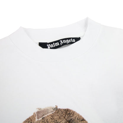 Palm Angels Spray Bear Classic T Shirt White/brown
