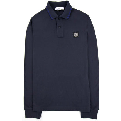 Stone Island Tip Collar Polo Ink Blue V3026