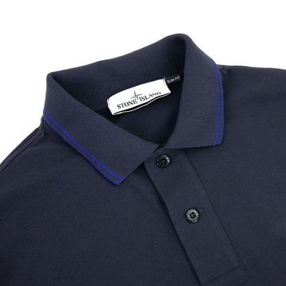 Stone Island Tip Collar Polo Ink Blue V3026