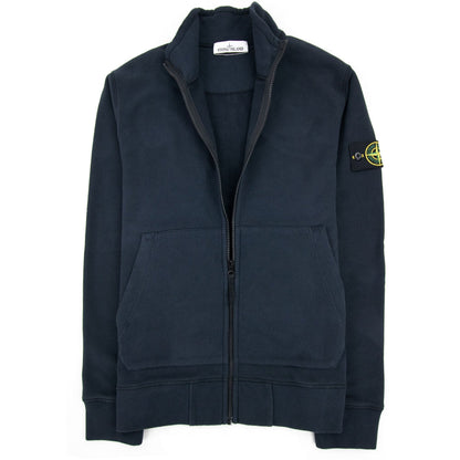Stone Island Full Zip Patch Sweatshirt Navy Blue V0020