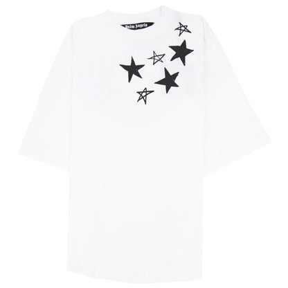 Palm Angels Shooting Stars Overlogo T Shirt White/black